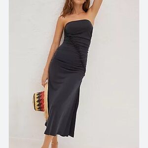 Anthropologie Black Strapless Dress